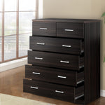 Artiss Tallboy 6 Drawers Storage Cabinet - Walnut
