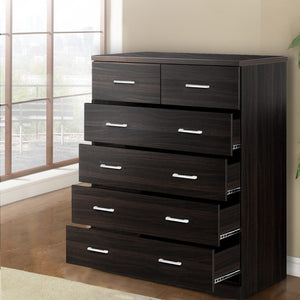 Artiss Tallboy 6 Drawers Storage Cabinet - Walnut