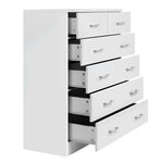 Artiss Tallboy 6 Drawers Storage Cabinet - White
