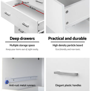 Artiss Tallboy 6 Drawers Storage Cabinet - White