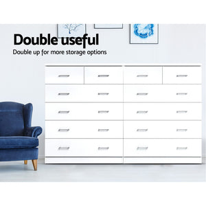 Artiss Tallboy 6 Drawers Storage Cabinet - White