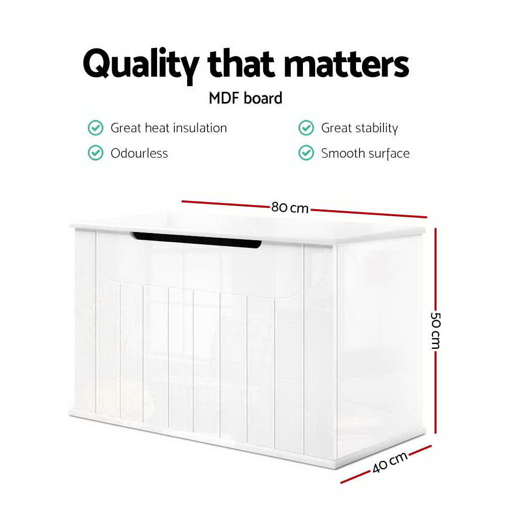 Artiss Baby Toy Box Nursery Wood Storage Chest Organizer - White