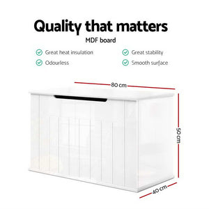 Artiss Baby Toy Box Nursery Wood Storage Chest Organizer - White