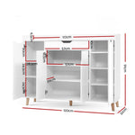 Artiss Shoe Cabinet Shoes Storage Rack 120cm Organiser White Drawer Cupboard