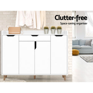 Artiss Shoe Cabinet Shoes Storage Rack 120cm Organiser White Drawer Cupboard