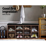 Artiss Shoe Cabinet Bench Shoes Storage Rack Organiser Shelf Cupboard Box Walnut