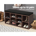 Artiss Shoe Cabinet Bench Shoes Storage Rack Organiser Shelf Cupboard Box Walnut