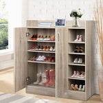 Artiss 2 Doors Shoe Cabinet Storage Cupboard - Wood