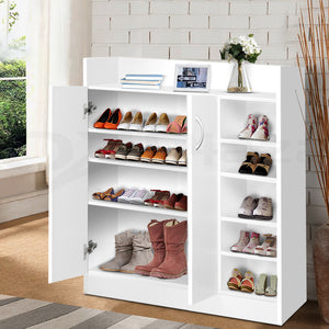 Artiss 2 Doors Shoe Cabinet Storage Cupboard - White