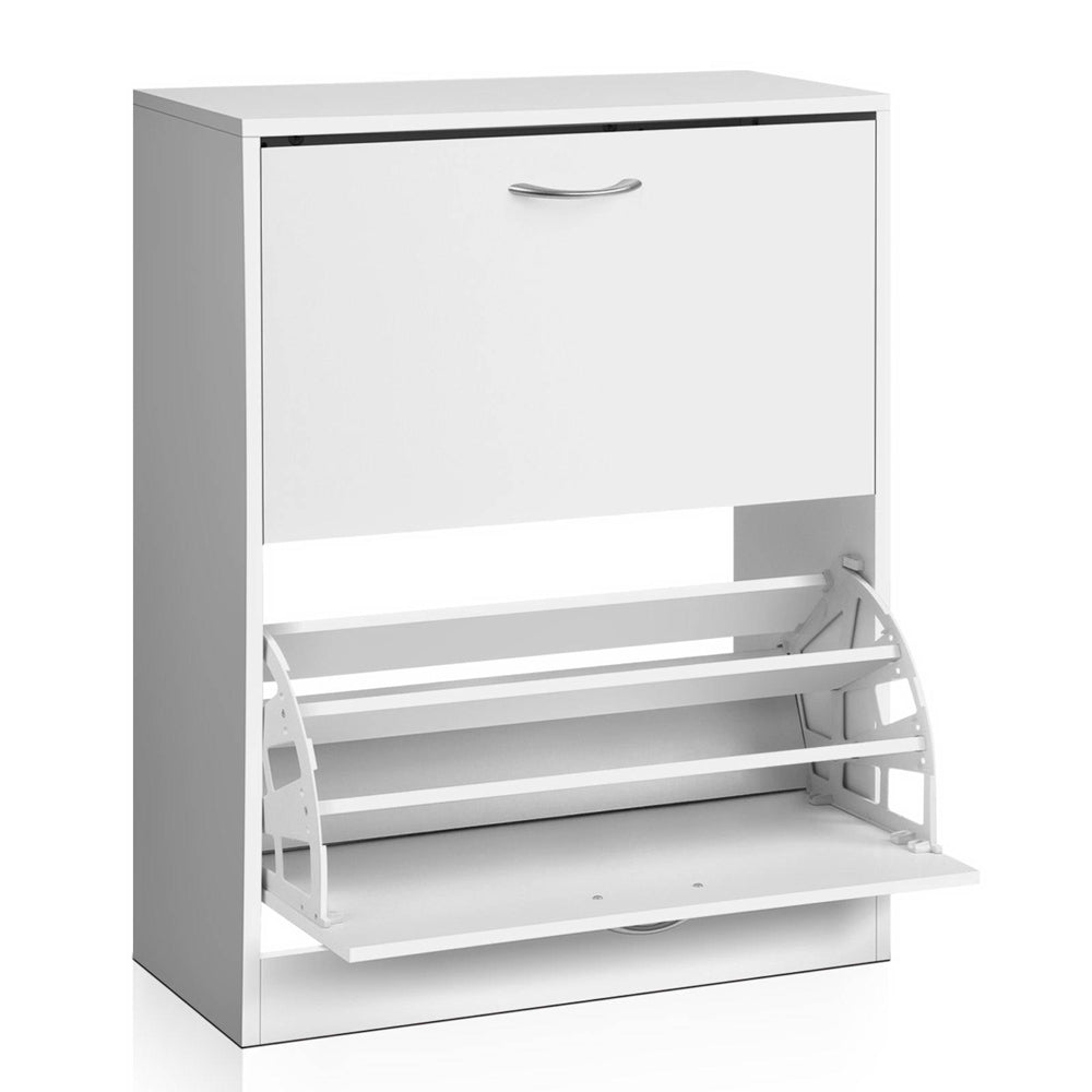 Artiss 2 Door Shoe Cabinet - White