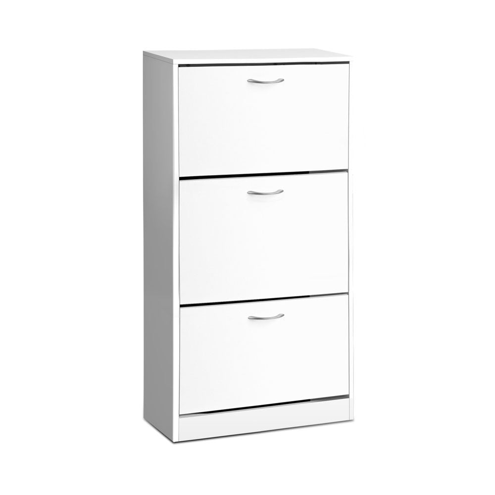 Artiss 3 Tier Shoe Cabinet - White