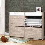 Artiss 2 Tier Shoe Cabinet - Wood