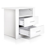 Artiss Anti-Scratch Bedside Table 2 Drawers - White