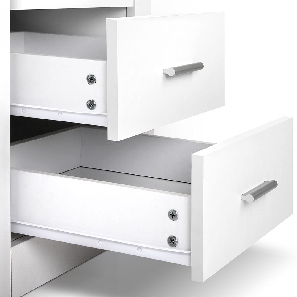 Artiss Anti-Scratch Bedside Table 2 Drawers - White