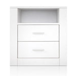 Artiss Anti-Scratch Bedside Table 2 Drawers - White