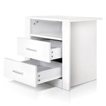 Artiss Anti-Scratch Bedside Table 2 Drawers - White