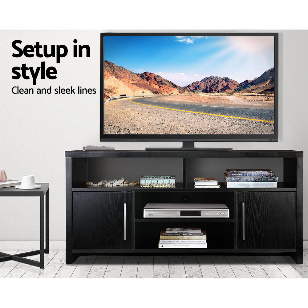 Artiss Entertainment Unit with Cabinets - Black