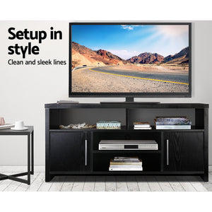 Artiss Entertainment Unit with Cabinets - Black