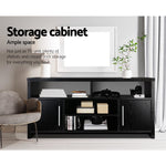 Artiss Entertainment Unit with Cabinets - Black