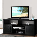 Artiss Entertainment Unit with Cabinets - Black
