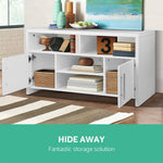 Artiss Entertainment Unit with Cabinets - White