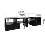 Artiss Entertainment Unit with Cabinets - Black