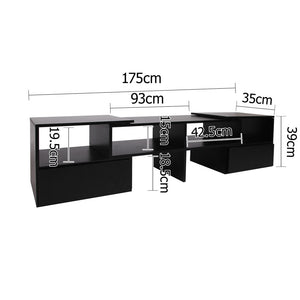 Artiss Entertainment Unit with Cabinets - Black