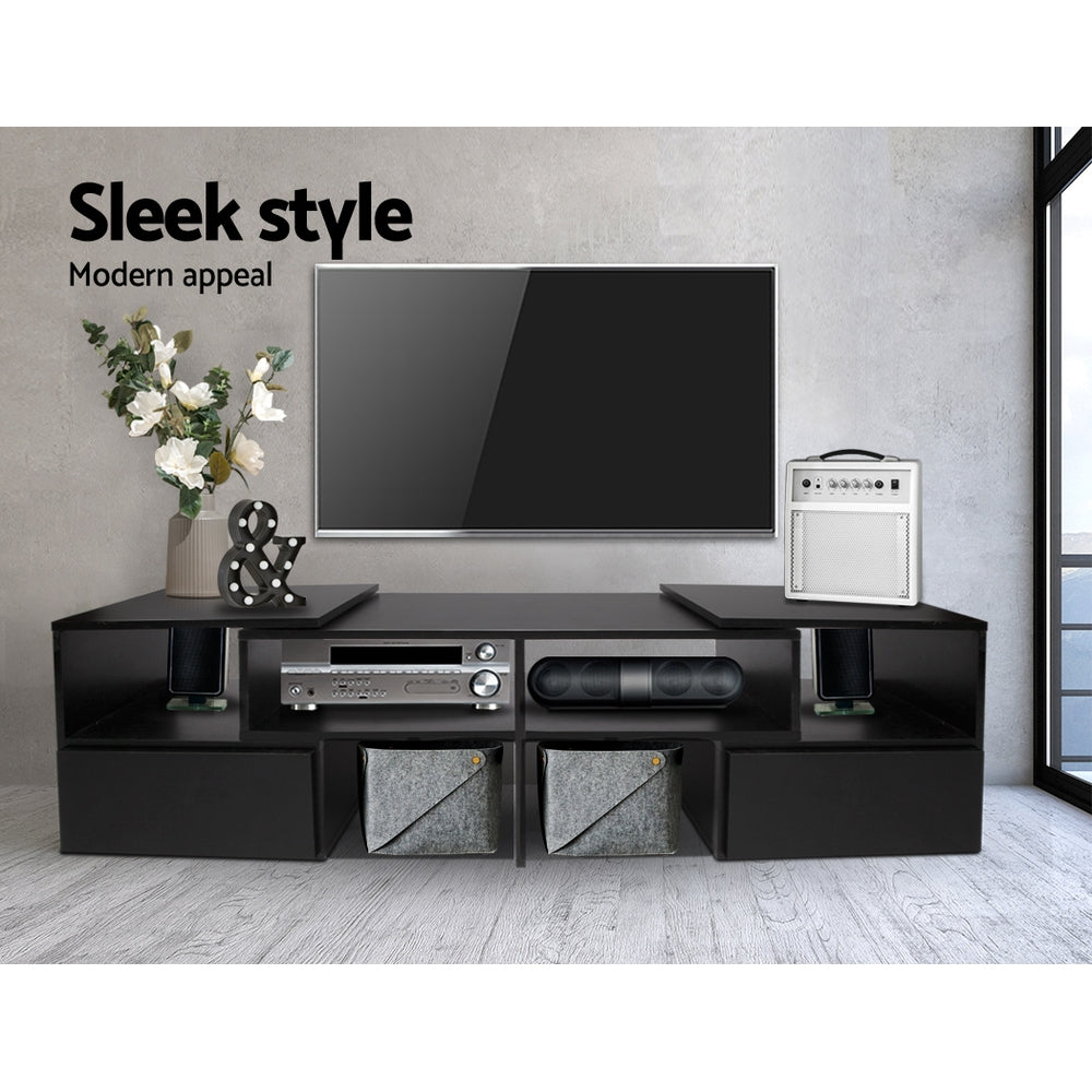 Artiss Entertainment Unit with Cabinets - Black