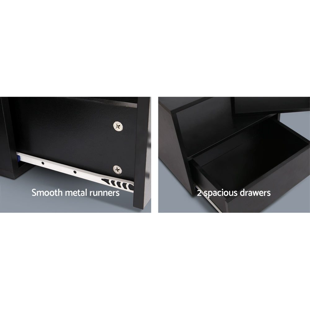 Artiss Entertainment Unit with Cabinets - Black