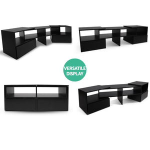 Artiss Entertainment Unit with Cabinets - Black