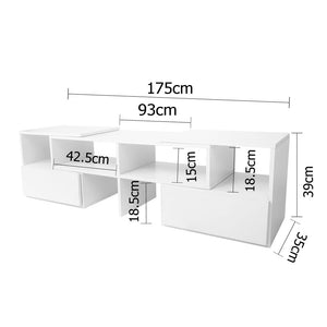 Artiss Entertainment Unit with Cabinets - White