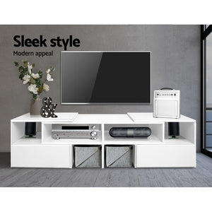Artiss Entertainment Unit with Cabinets - White
