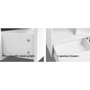 Artiss Entertainment Unit with Cabinets - White