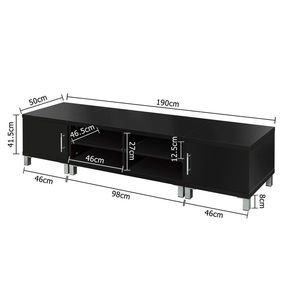 Artiss Entertainment Unit with Cabinets - Black