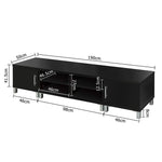 Artiss Entertainment Unit with Cabinets - Black