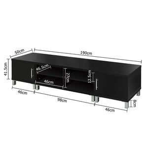 Artiss Entertainment Unit with Cabinets - Black