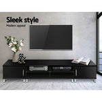 Artiss Entertainment Unit with Cabinets - Black