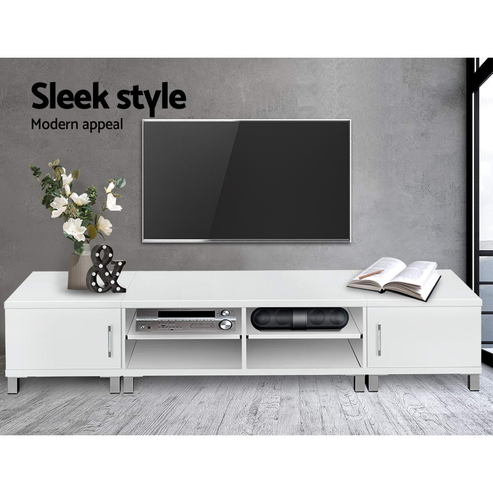 Artiss Entertainment Unit with Cabinets - White