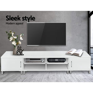 Artiss Entertainment Unit with Cabinets - White