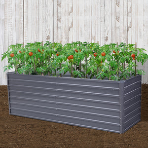 Greenfingers Garden Bed 240 x 80 x 77cm Galvanised Steel Raised Planter