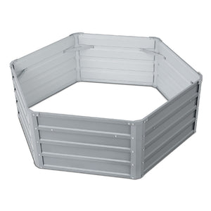 Greenfingers Galvanised Steel Raised Garden Bed Instant Planter 130 x 130 x 46cm Aluminium X2