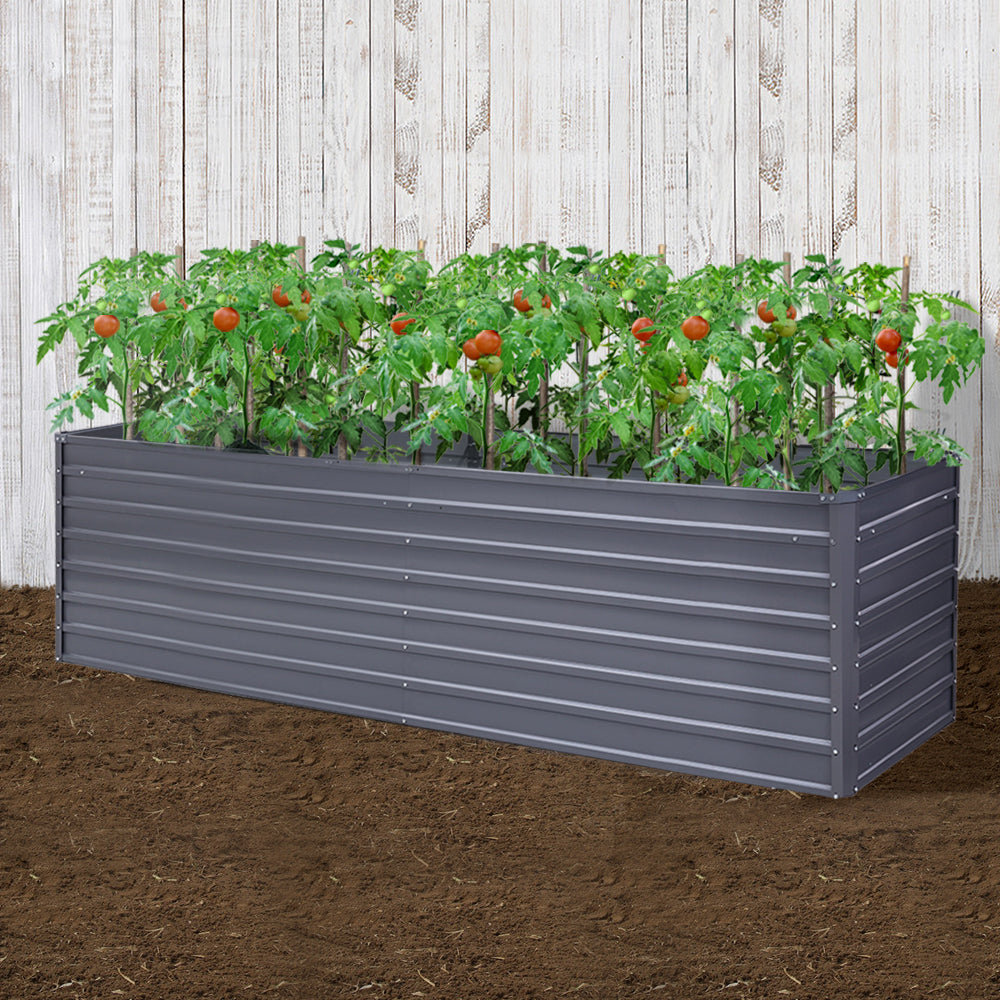 Greenfingers 320 x 80 x 77cm Galvanised Steel Raised Garden Bed Planter