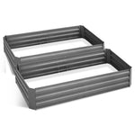 Green Fingers Set of 2 210cm x 90cm Raised Garden Bed - Aluminium Grey