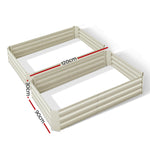 Green Fingers Set of 2 120 x 90cm Raised Garden Bed - Cream