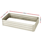 Green Fingers Set of 2 210cm x 90cm Raised Garden Bed - Cream