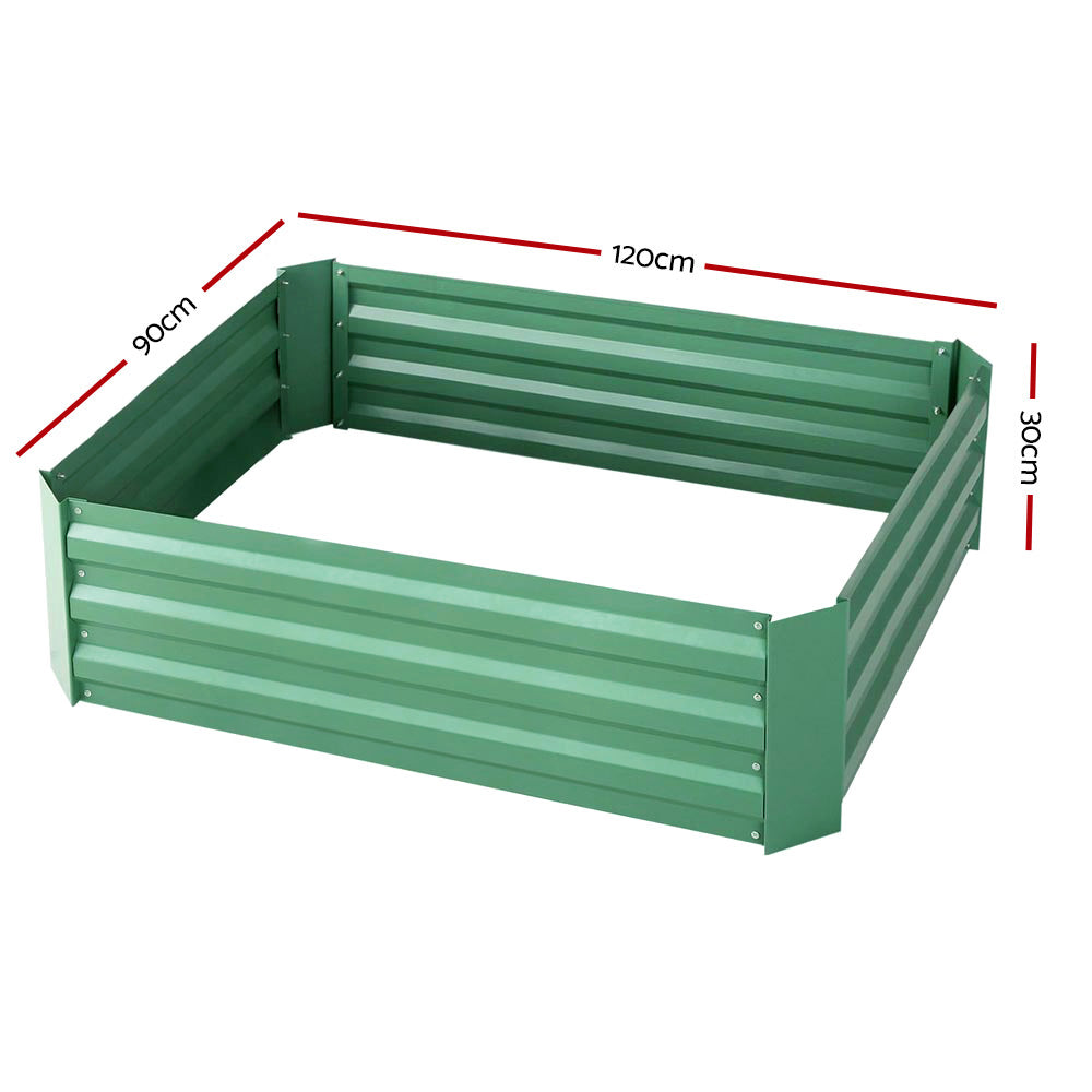 Green Fingers Set of 2 120 x 90cm Raised Garden Bed - Green