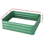 Green Fingers Set of 2 120 x 90cm Raised Garden Bed - Green