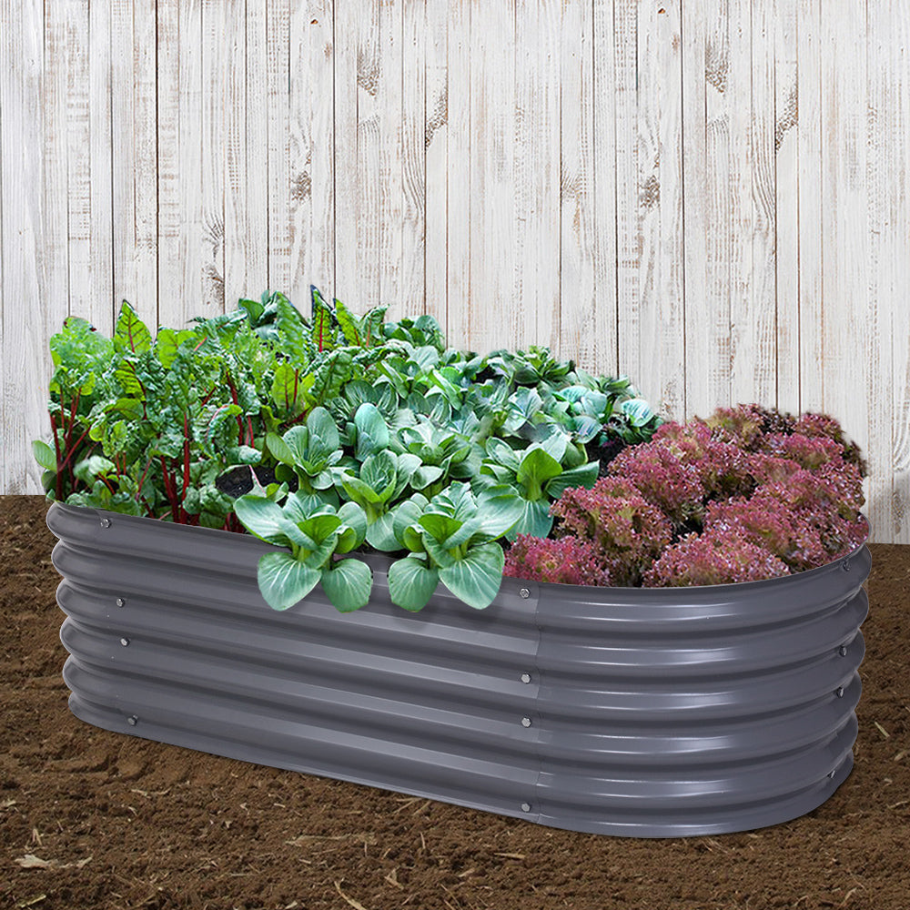 Greenfingers 160X80X42CM Galvanised Raised Garden Bed Steel Instant Planter