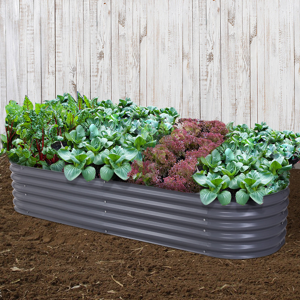 Greenfingers 240X80X42CM Galvanised Raised Garden Bed Steel Instant Planter