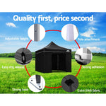 Instahut Aluminium Pop Up Gazebo Outdoor Folding Marquee Tent 3x3m Black